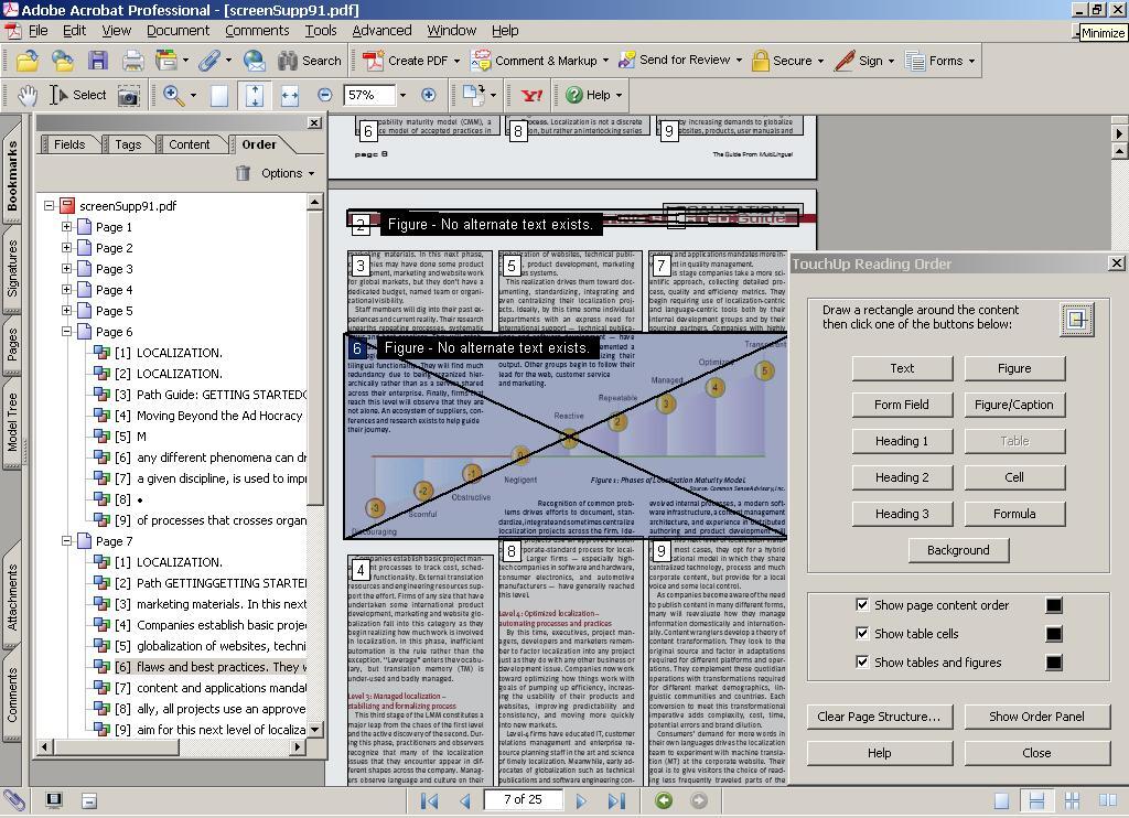 Adobe Acrobat Reading Order