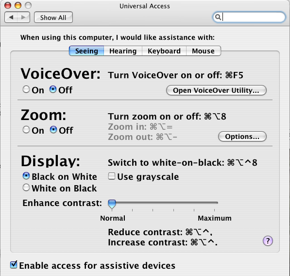 Mac OS X VoiceOver
